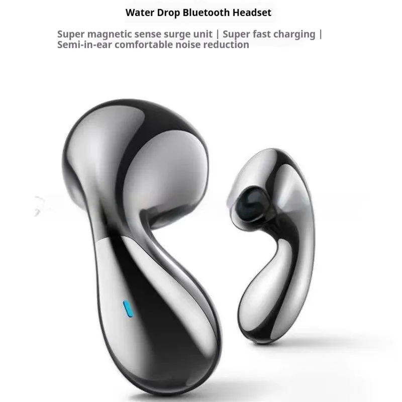 TWS wireless Bluetooth earphones with digital display in simple style, black gift box