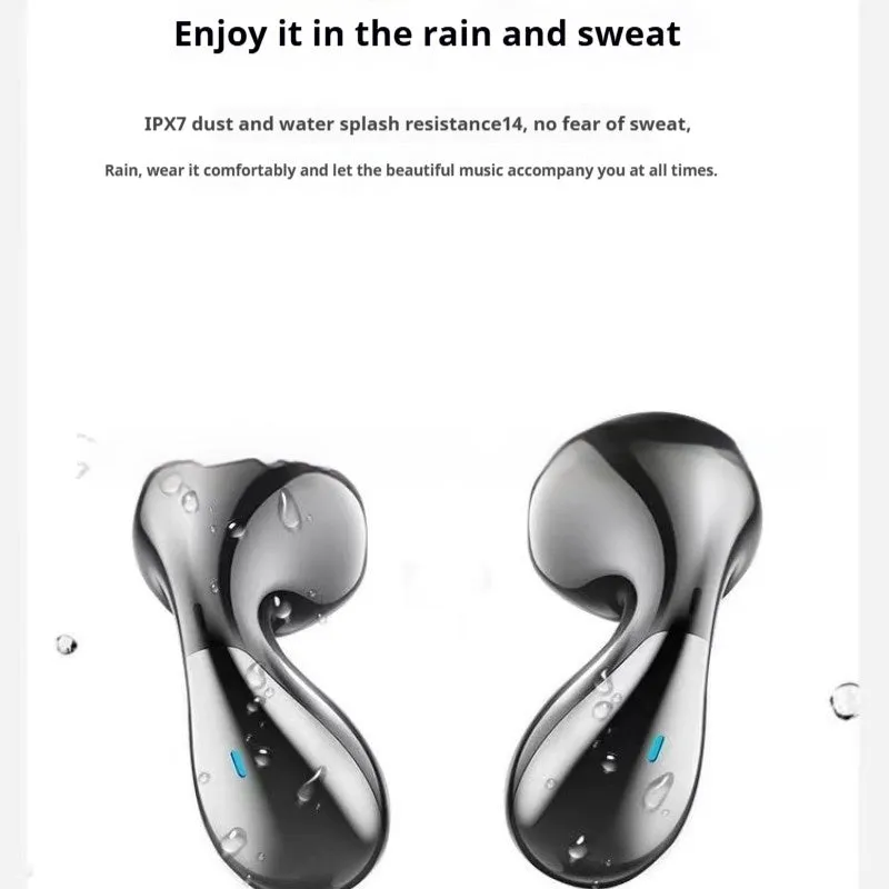 TWS wireless Bluetooth earphones with digital display in simple style, black gift box