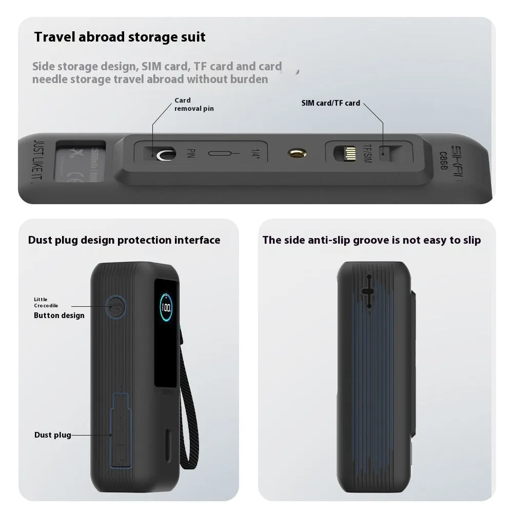 Silicone protective sleeve for Anker 165W power bank in Salt Lake Gray with cable storage compartment