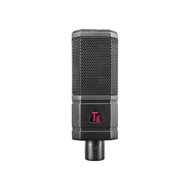 Black condenser wired noise cancelling microphone with shockproof mounting and cable for recording