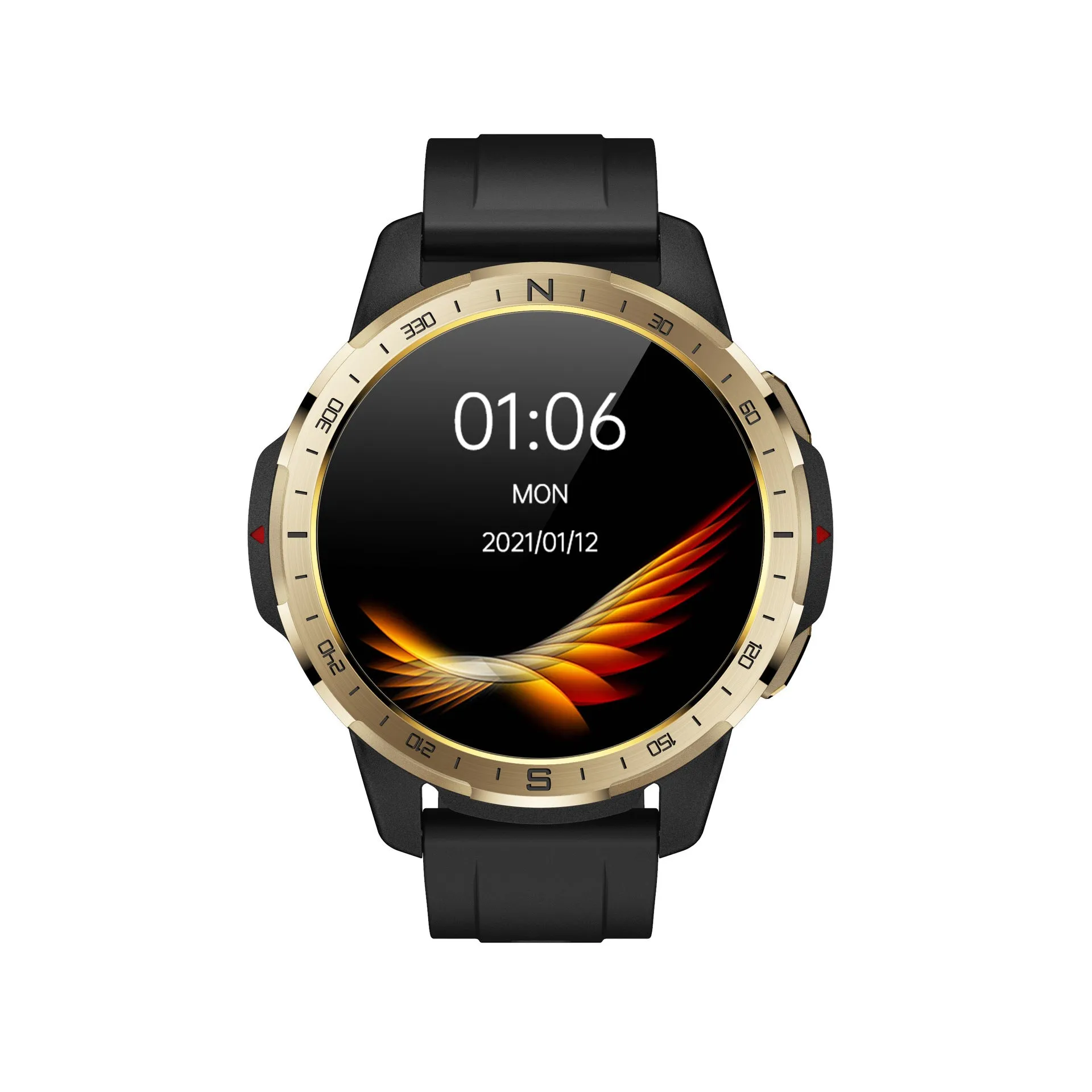 CT08 dual system smart watch in black with 1.6 inch HD TFT screen showing fitness interface