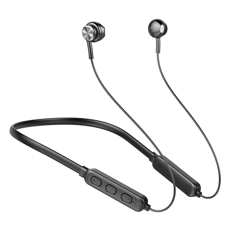 Halter wireless Bluetooth headset in industrial style, neck hanging design with digital display and breathing light