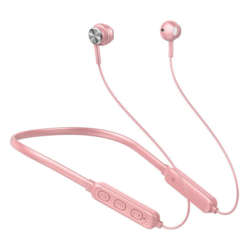 Halter wireless Bluetooth headset in industrial style, neck hanging design with digital display and breathing light