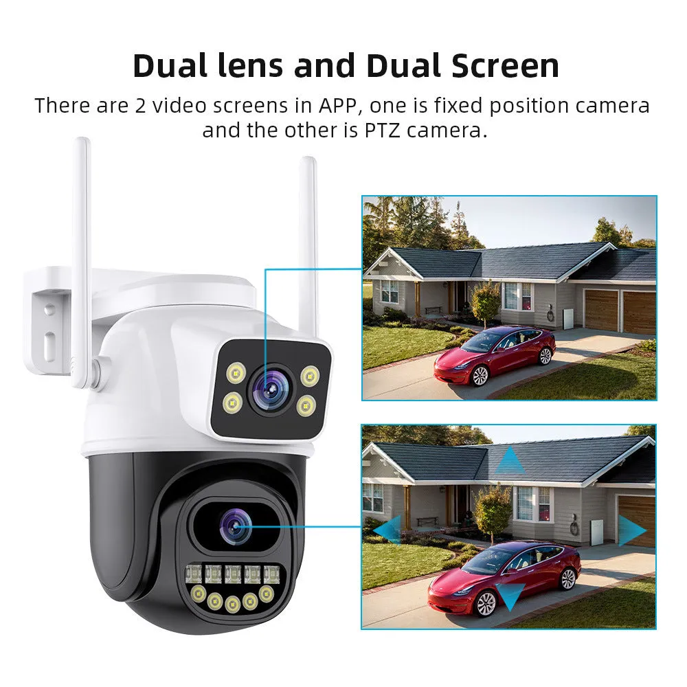 QX127 black binocular wireless home surveillance camera with 5x zoom and dual light night vision