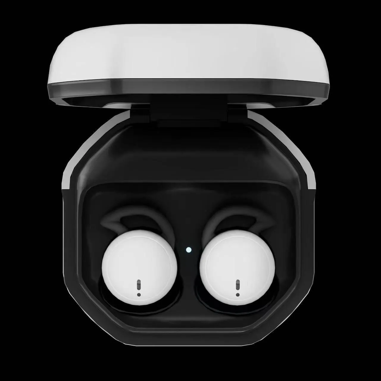 Mini no-pressing Bluetooth headset for side sleeping in milk tea colour with plastic earplug design