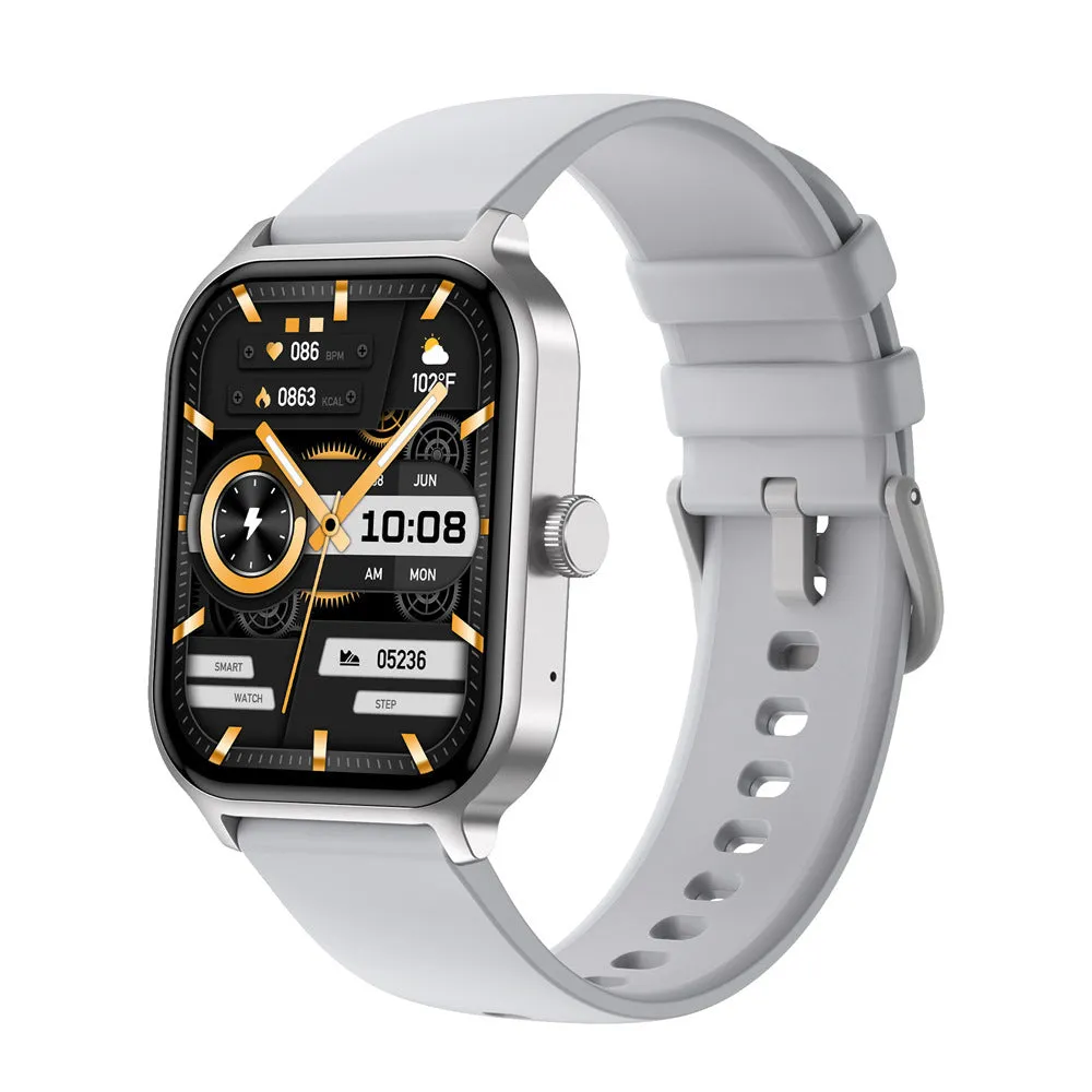 Black Bluetooth calling smartwatch with TFT screen showing heart rate monitoring on a wrist