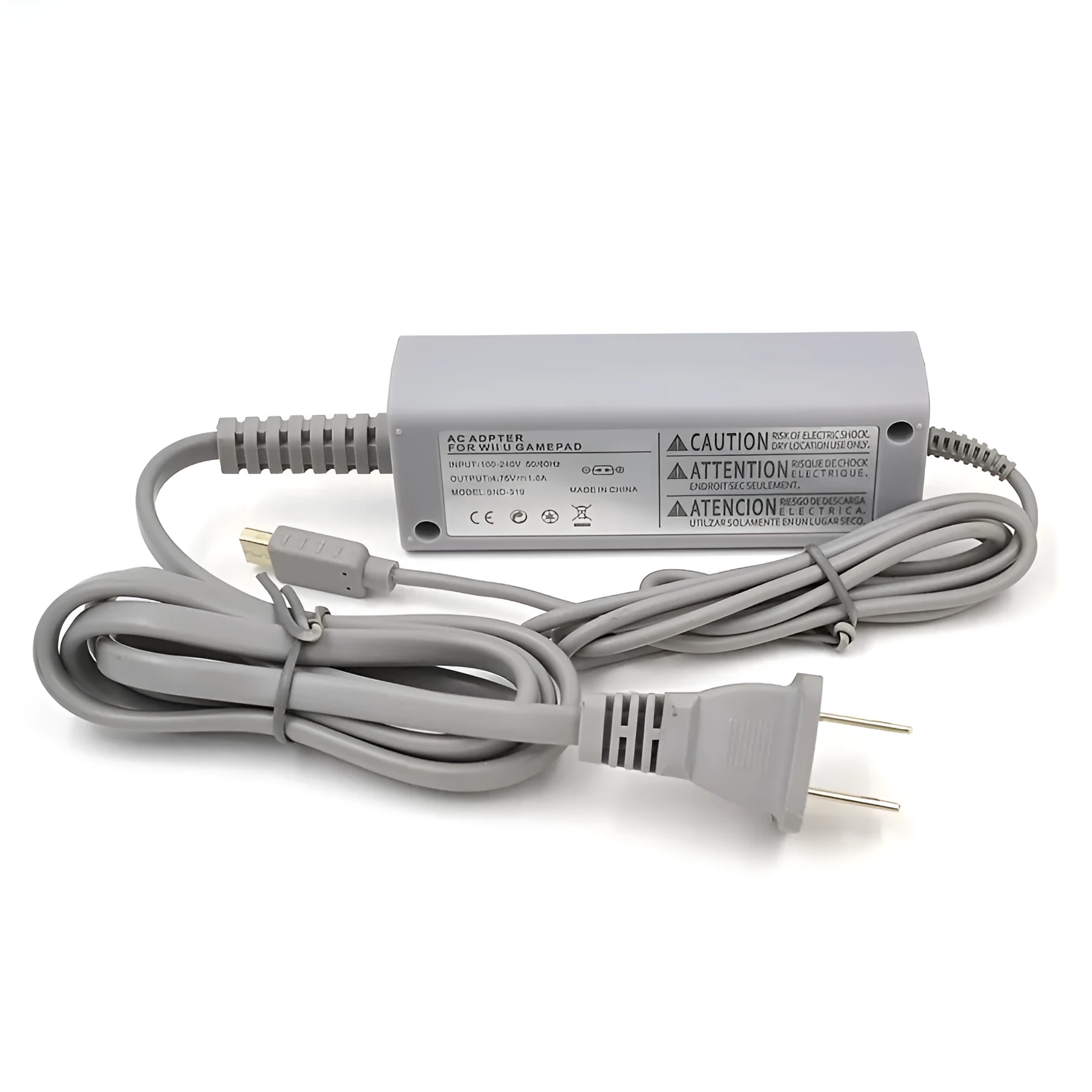 Wii U tablet power supply charger with ABS casing, 15.8 cm length, black