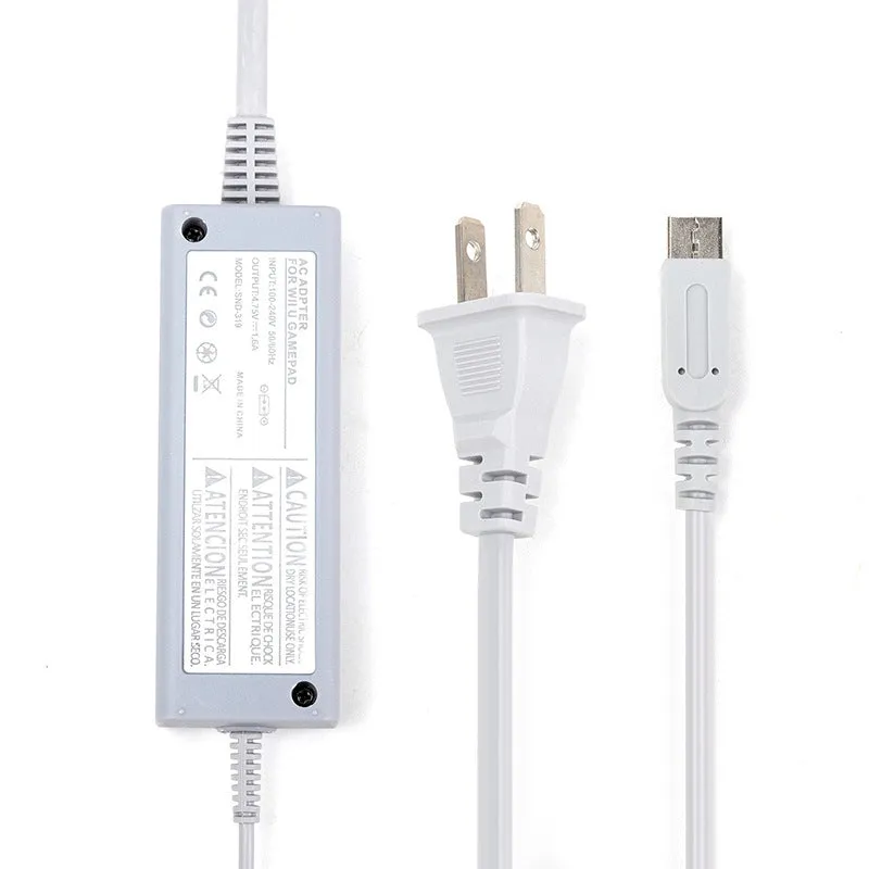 Wii U tablet power supply charger with ABS casing, 15.8 cm length, black