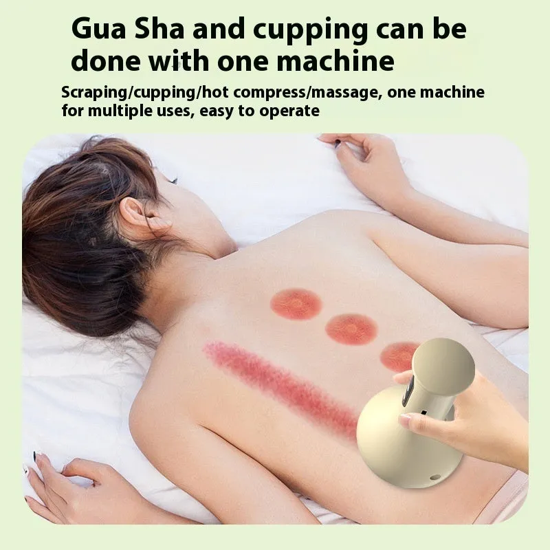 Light yellow BG01 smart cupping device with UK plug and charging cable on a surface