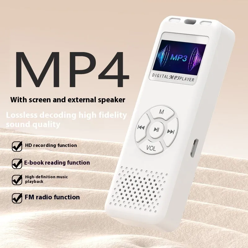 MP4 Walkman Bluetooth recording pen in black with 20MM speaker and Android charging interface