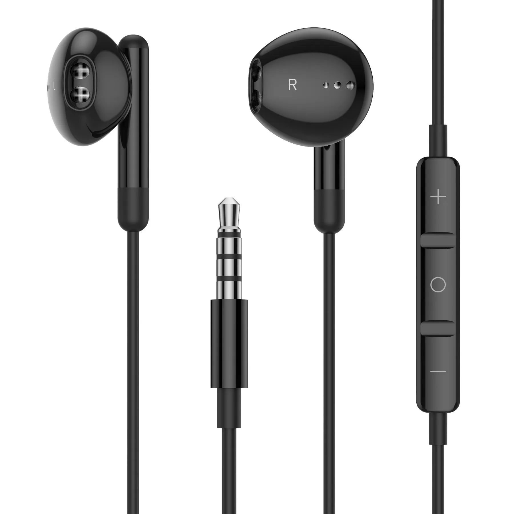 Creative semi in ear 3.5mm wired earphones with microphone and ABS housing in white