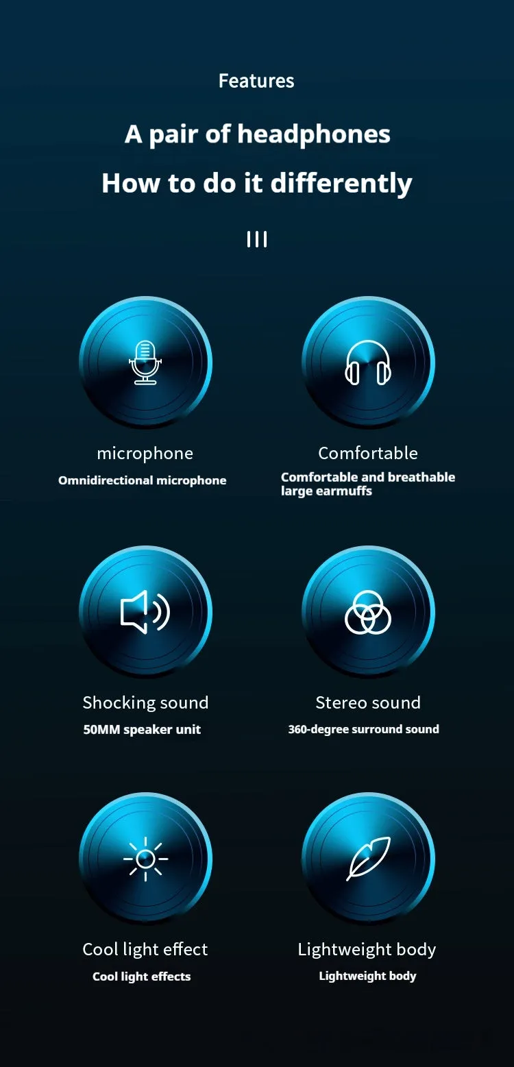 Wired USB headset for laptop and desktop computer with microphone and protein skin earmuffs in blue and black