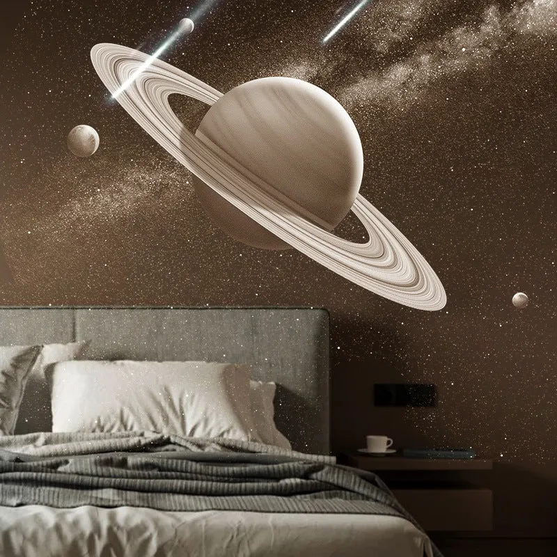 White rechargeable starry sky projection lamp with Bluetooth speaker, rotating star field, USB charging
