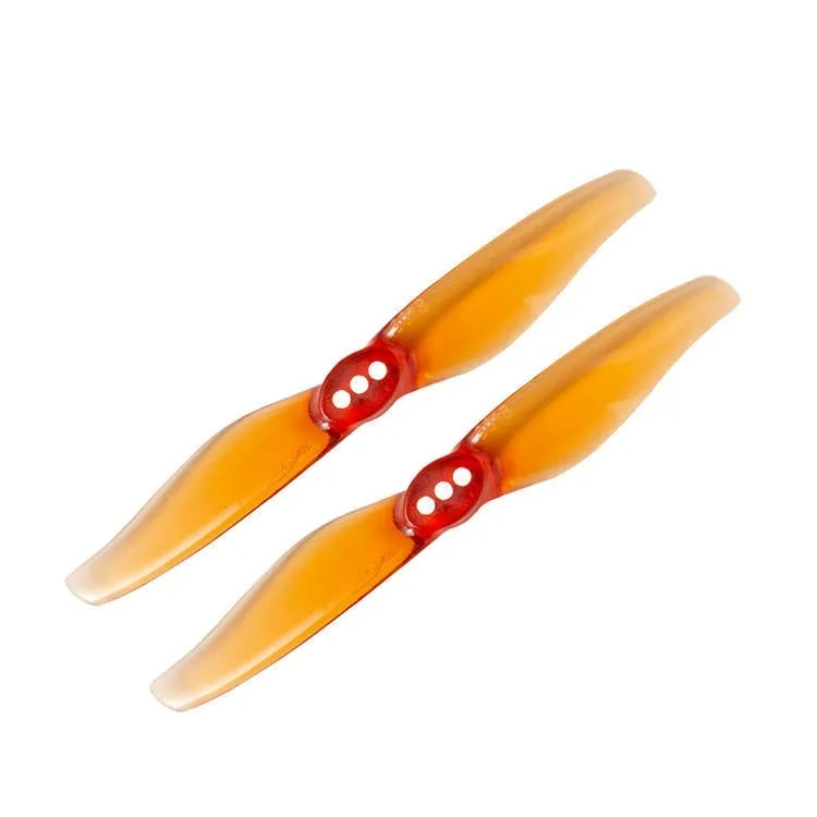 ABS electric propeller set with 2 blades, 4-inch diameter, and 1.5mm centre aperture in transparent red