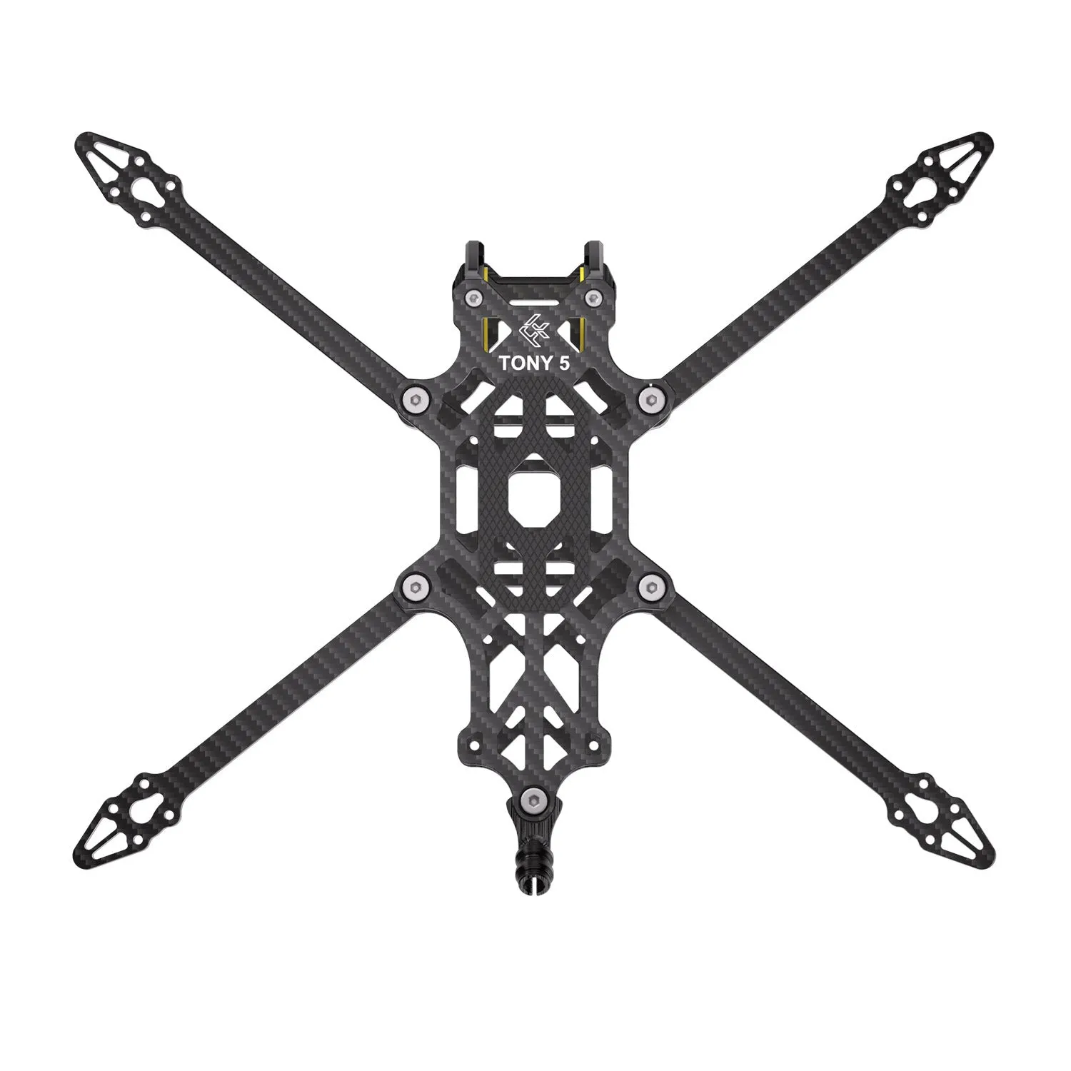 FlyFishnRC Tony 5 Sub250 FPV freestyle carbon frame in black with 4mm arms and 215mm wheelbase