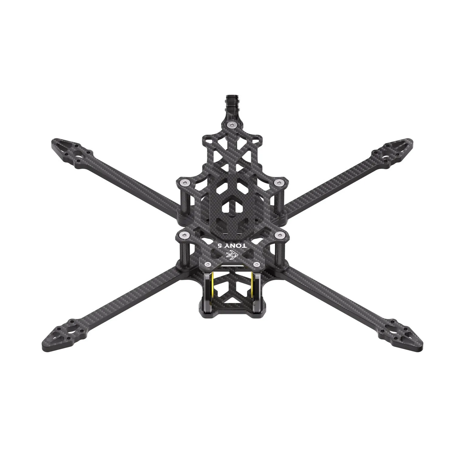 FlyFishnRC Tony 5 Sub250 FPV freestyle carbon frame in black with 4mm arms and 215mm wheelbase
