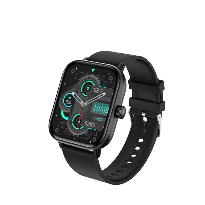Smart watch with TFT screen, Bluetooth calling, heart rate and blood pressure sensors, plastic case, sports strap, colour options Black Pink Black Leather Brown Leather