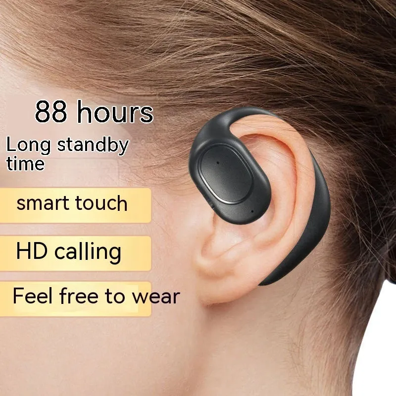 New OWS wireless Bluetooth headset ear-mounted sports style black digital display binaural