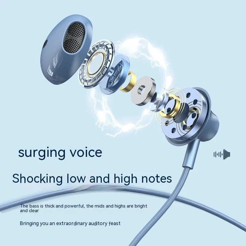Digital decoding extra bass wired headset with mic, inline control, 1.2m cable, ABS, multiple colour options