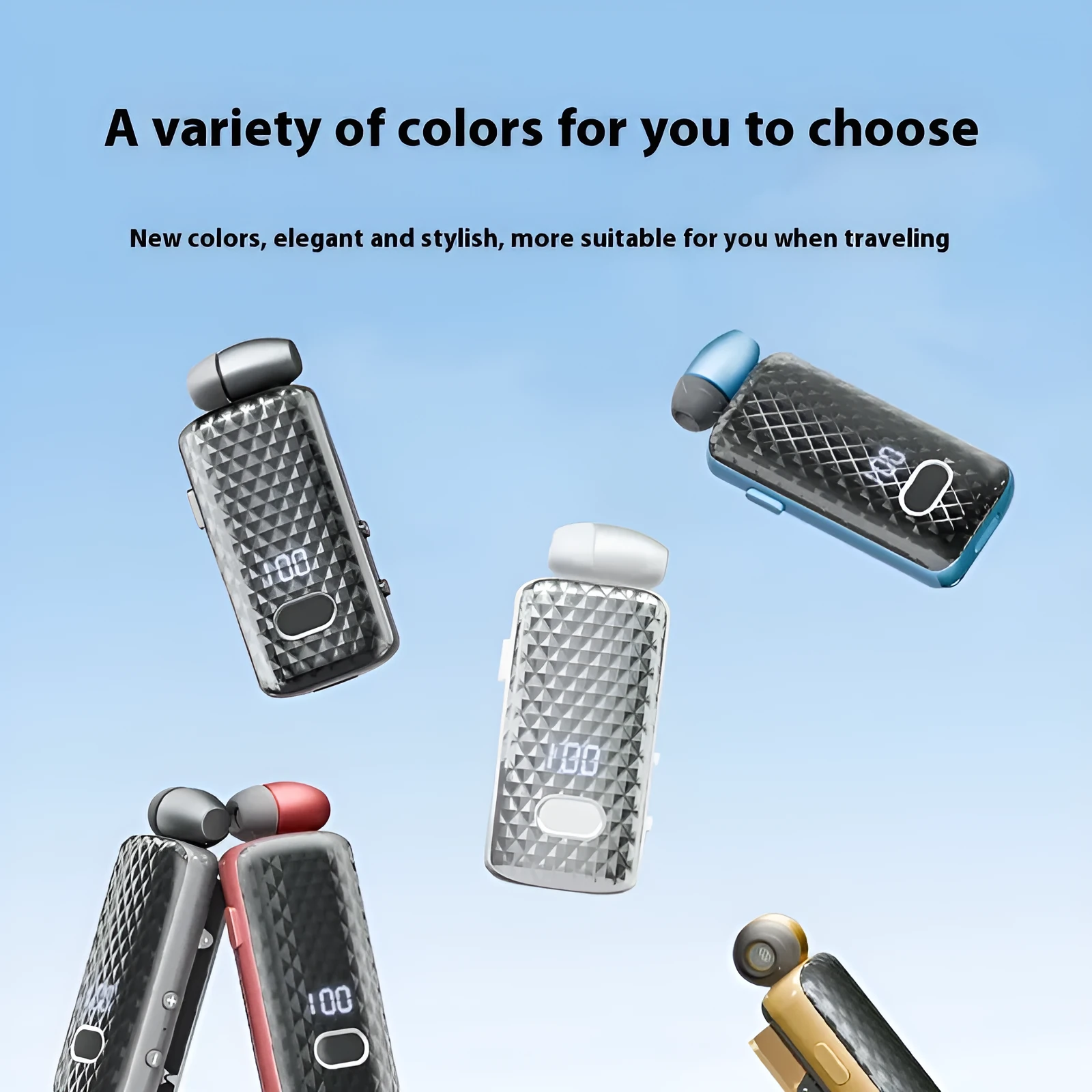 F588 mini cable Bluetooth headset in black side view showing in-ear design and cable style