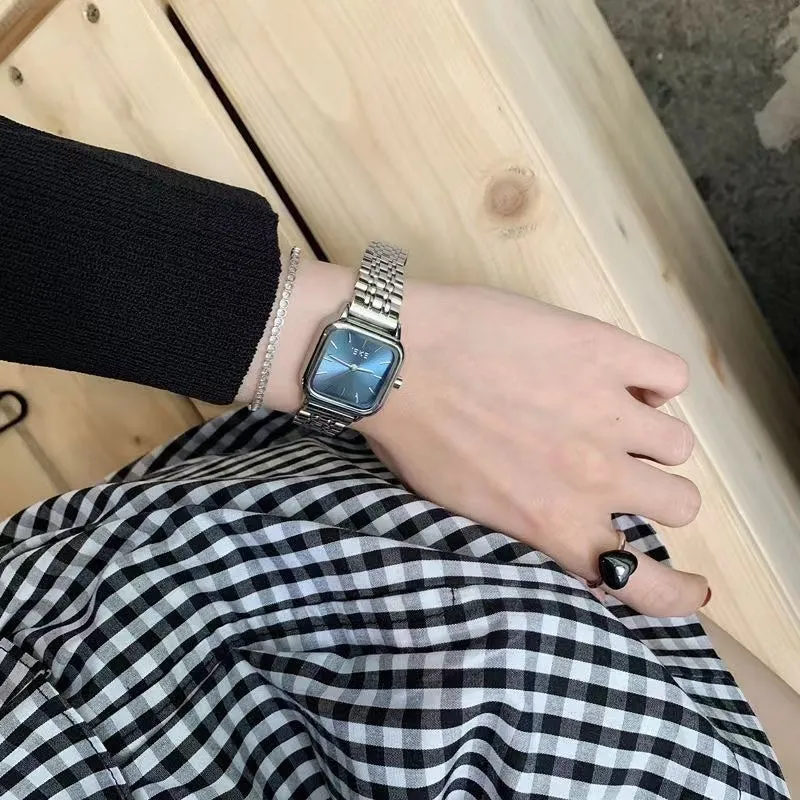 Women's 8mm thin fashion quartz watch with bamboo band, multiple colour options available