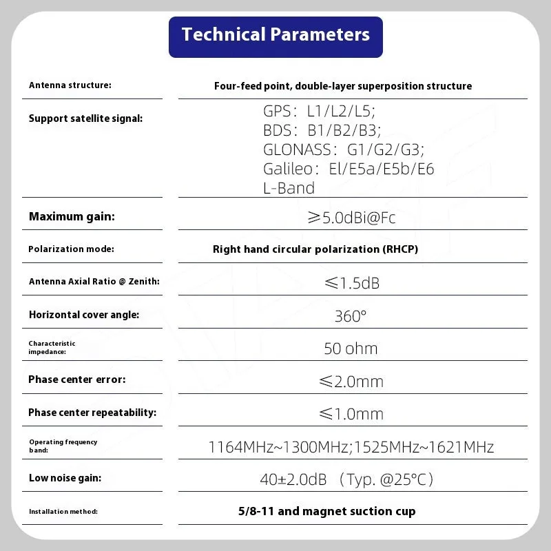 Four Star STARF full frequency RTK measurement antenna with side outgoing TNC female interface and magnetic black base