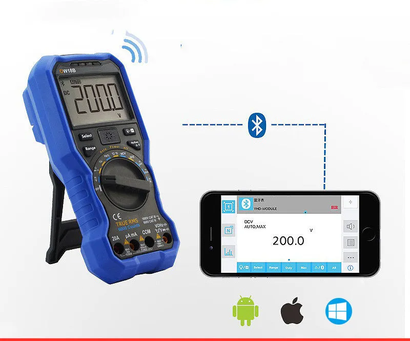 OW16B model handheld digital multimeter with NCV non-contact voltage detection and temperature measurement function.