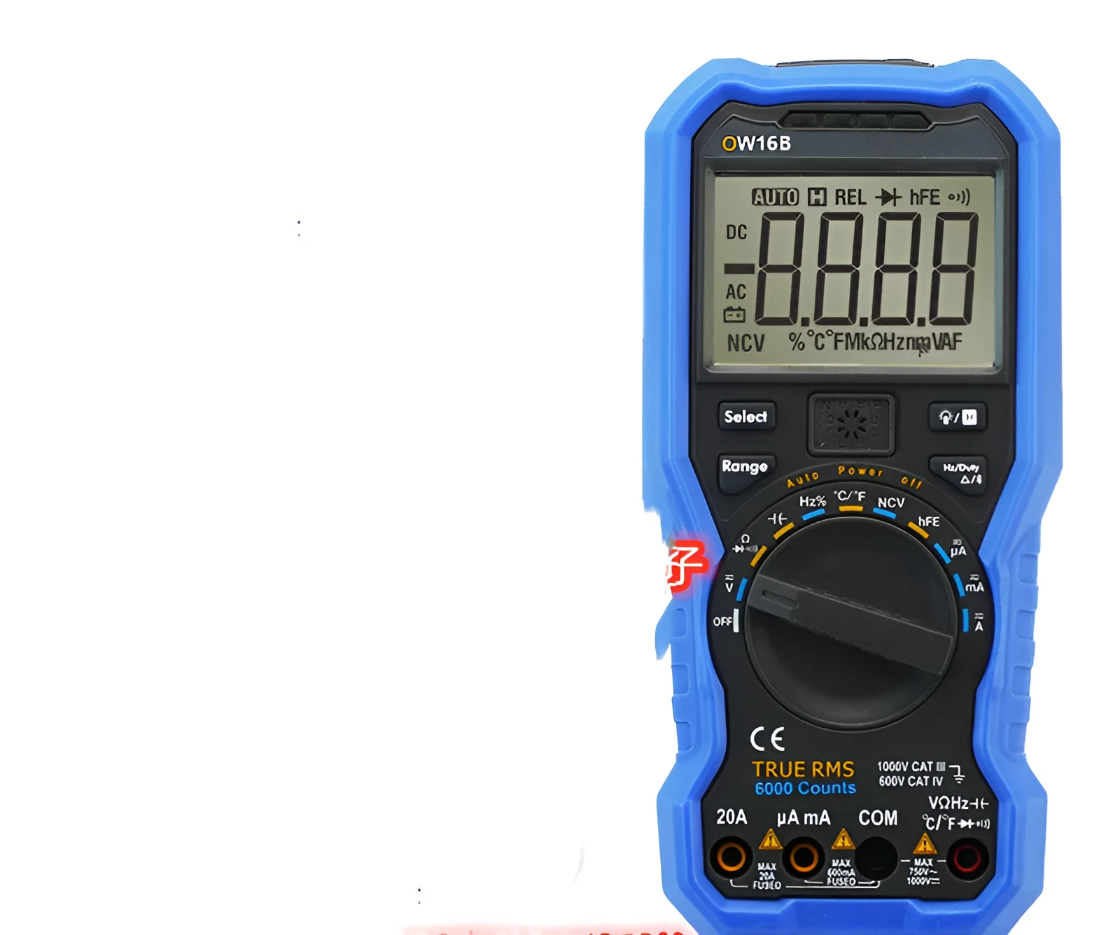 OW16B model handheld digital multimeter with NCV non-contact voltage detection and temperature measurement function.