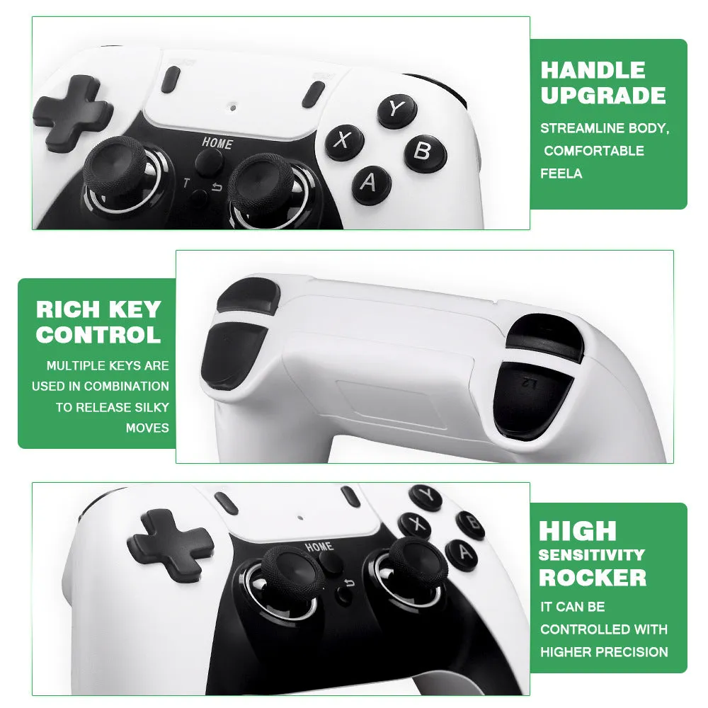 M8 PULS 4K TV game console with dual controllers, ABS plastic, nostalgic design, black colour
