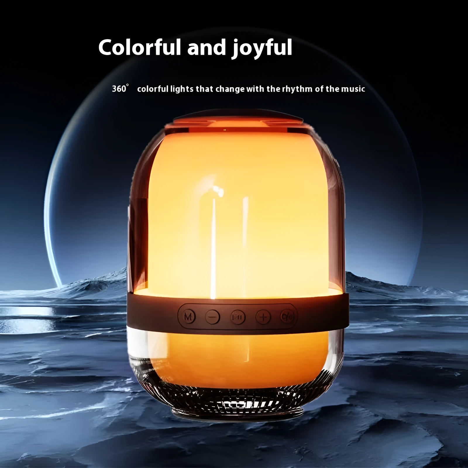Creative Glass Transparent Colorful Bluetooth Audio Speaker in Fully Transparent M9 finish showing compact size with glass shell