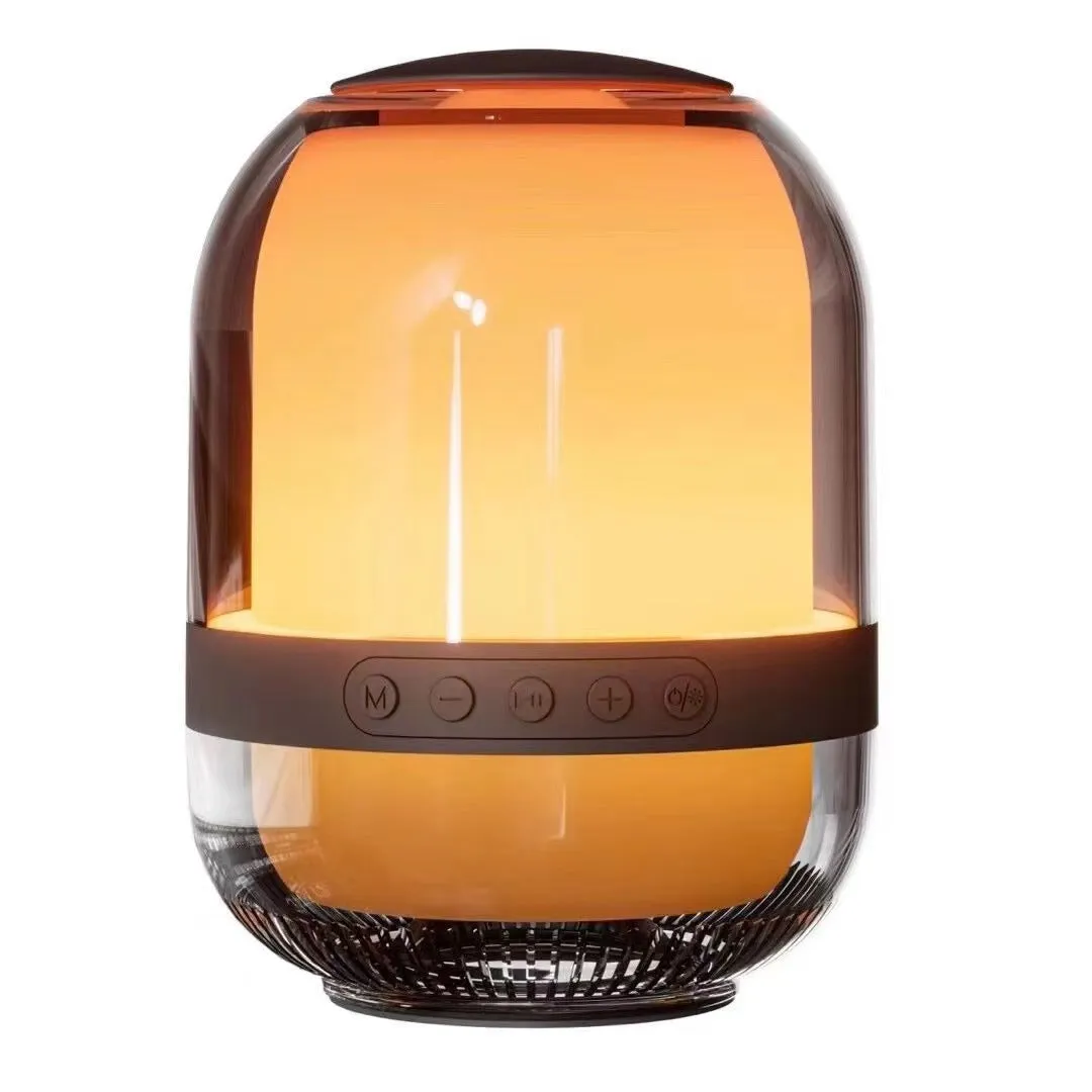Creative Glass Transparent Colorful Bluetooth Audio Speaker in Fully Transparent M9 finish showing compact size with glass shell