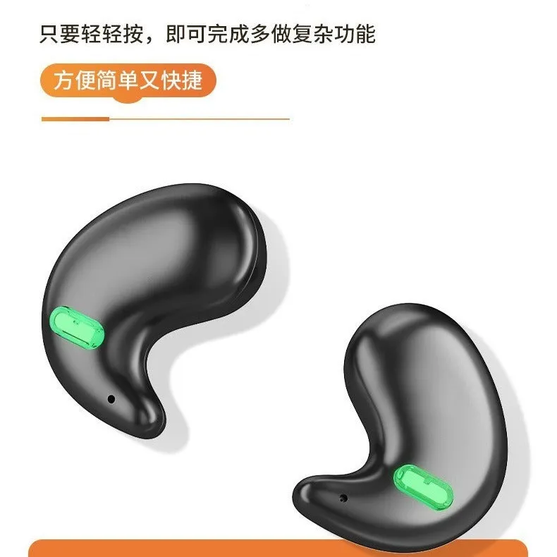 Wireless in-ear headset mini invisible earbuds sports style PC ABS black white digital display