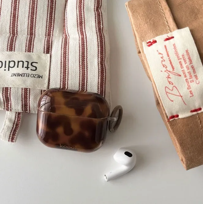 Yellow amber TPU hard case earphone cover for Apple Airpods with cartoon design