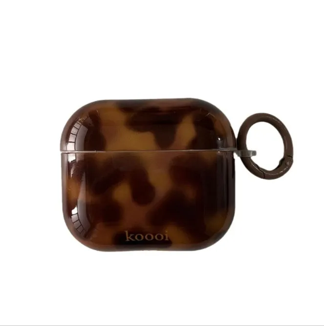 Yellow amber TPU hard case earphone cover for Apple Airpods with cartoon design