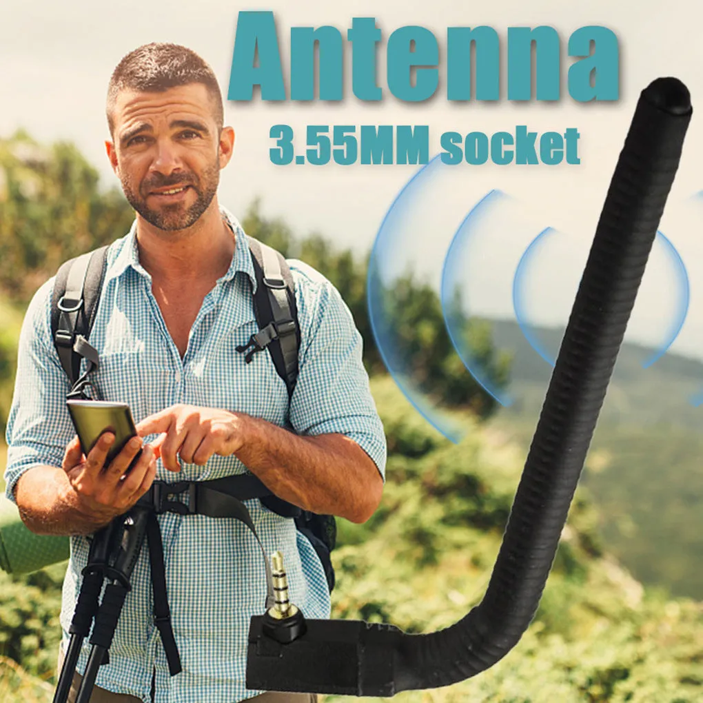 Black mobile phone signal booster antenna with magnetic mounting base, 13.6 cm long for 4G LTE networks