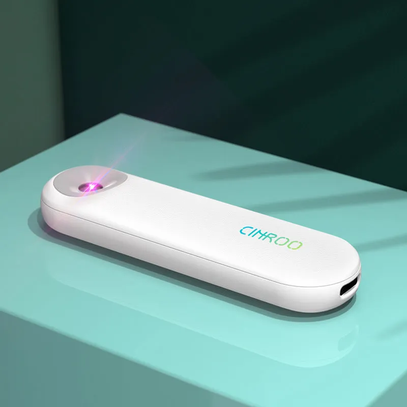 White portable UV sterilizer lamp with compact design for travel disinfection