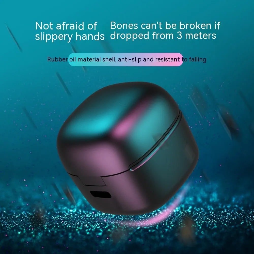Mini Bluetooth invisible in-ear wireless sports headset with charging case, plastic build, Iron Gun Gray
