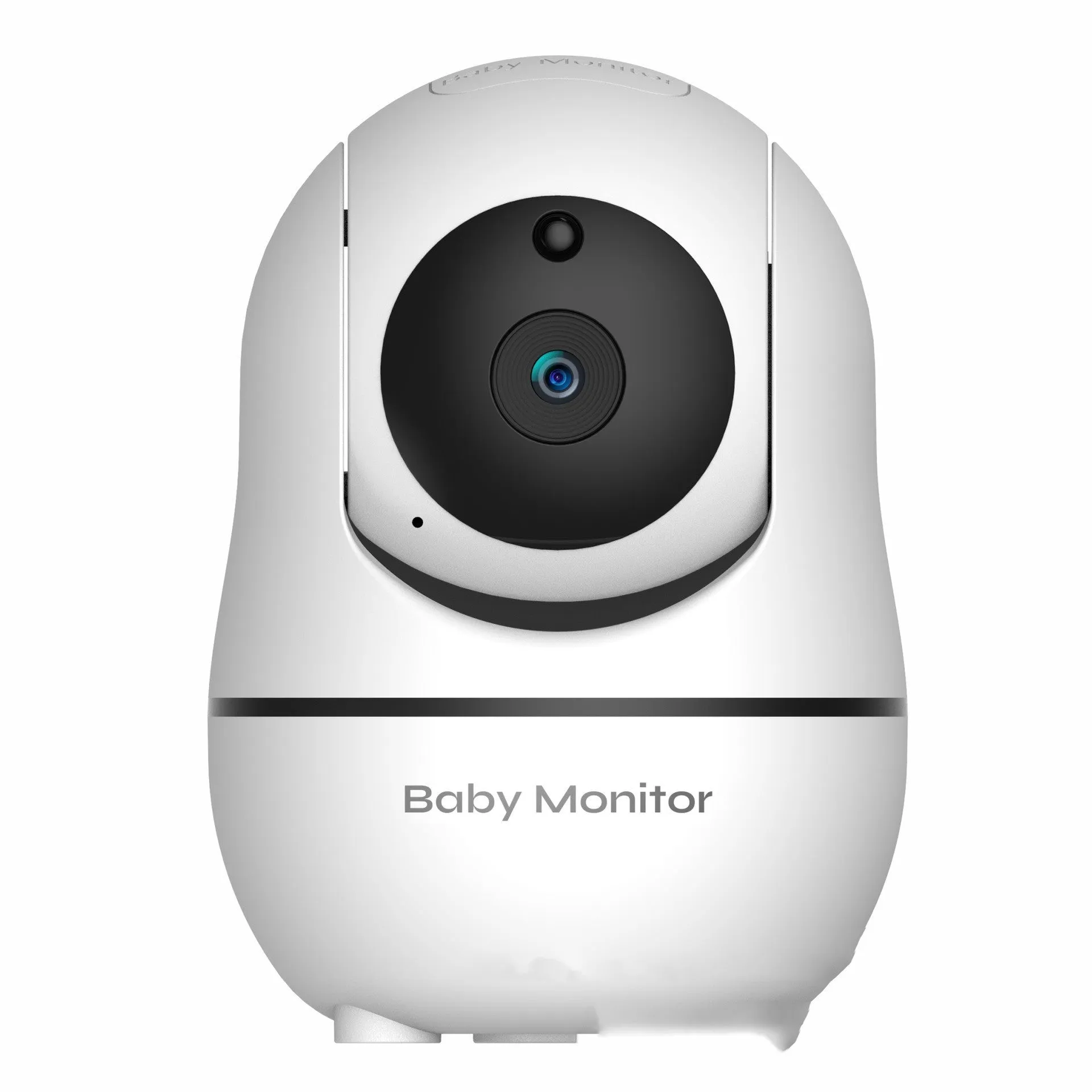 White wireless baby monitor with 7 inch 1080P screen, night vision, and two-way intercom in nursery