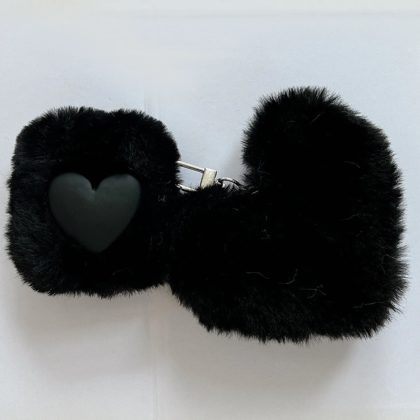 Plush loving heart TPU AirPods case in pink with soft shell and pendant