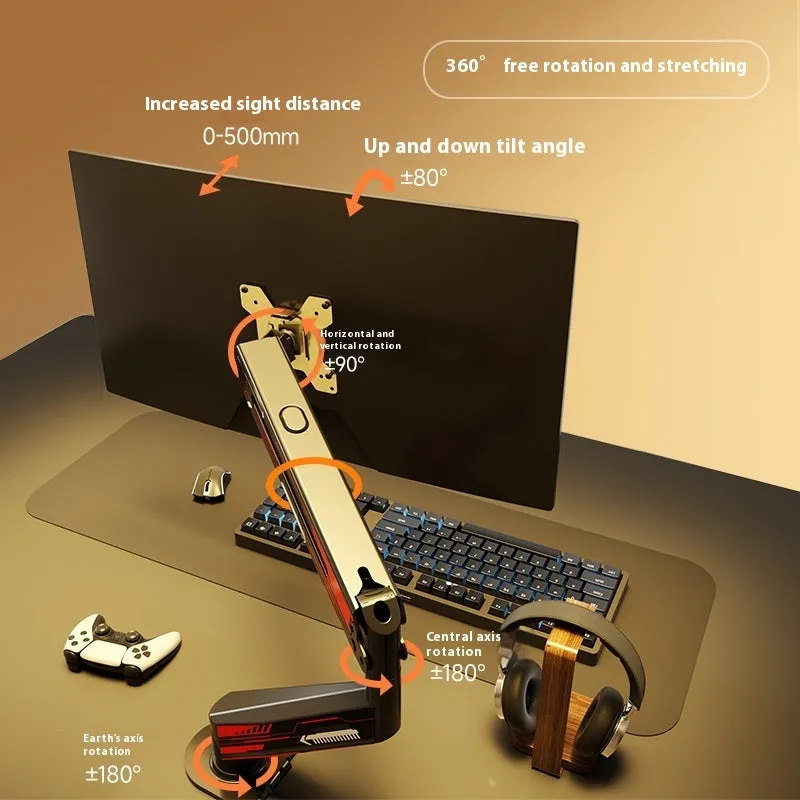 Classic black cold rolled steel monitor bracket for 17-32 inch screens with rotary arm