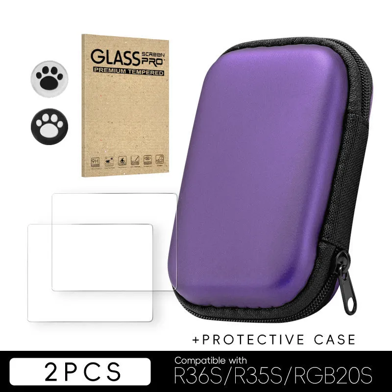 Tempered glass screen protector for R36S/R35S/RGB20S handheld game machine, 3.5 inch HD film