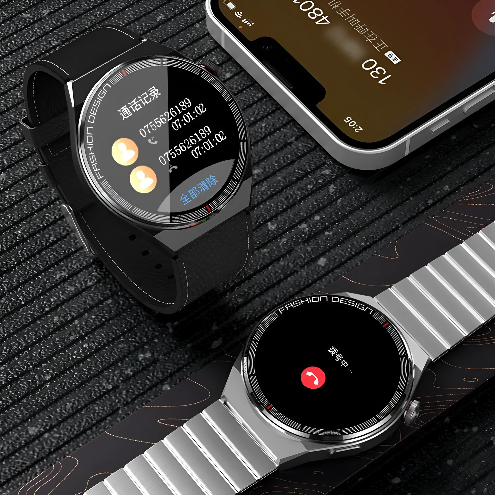 Black smartwatch with a silicone strap showing a heart rate monitoring display on its screen.