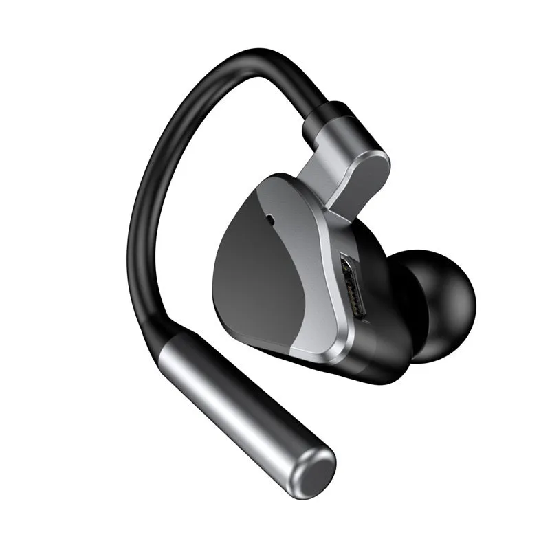 Private Model L15 wireless Bluetooth headset single ear ear-mounted ABS waterproof in silver black colour