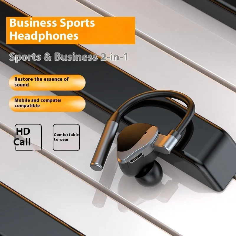 Private Model L15 wireless Bluetooth headset single ear ear-mounted ABS waterproof in silver black colour