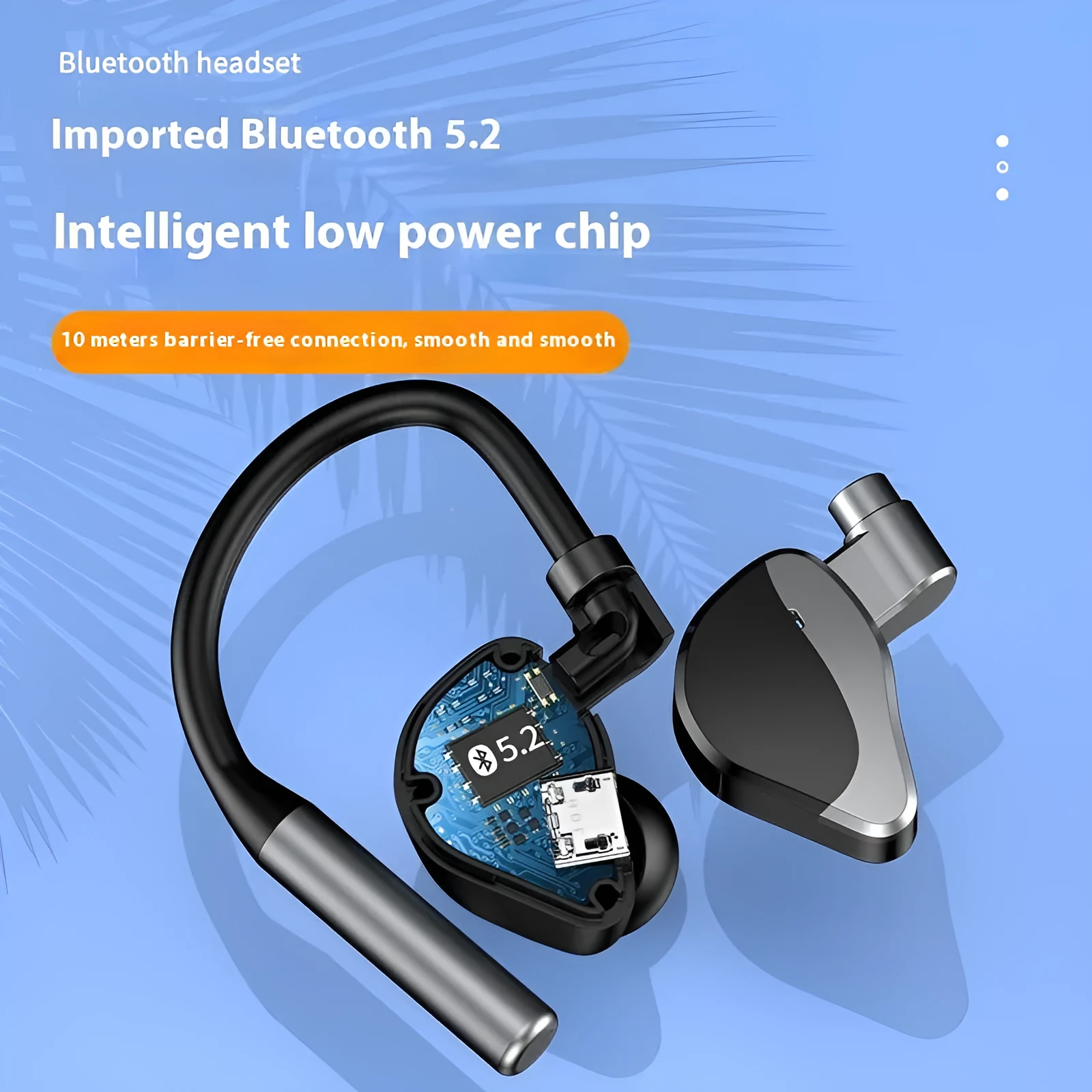 Private Model L15 wireless Bluetooth headset single ear ear-mounted ABS waterproof in silver black colour