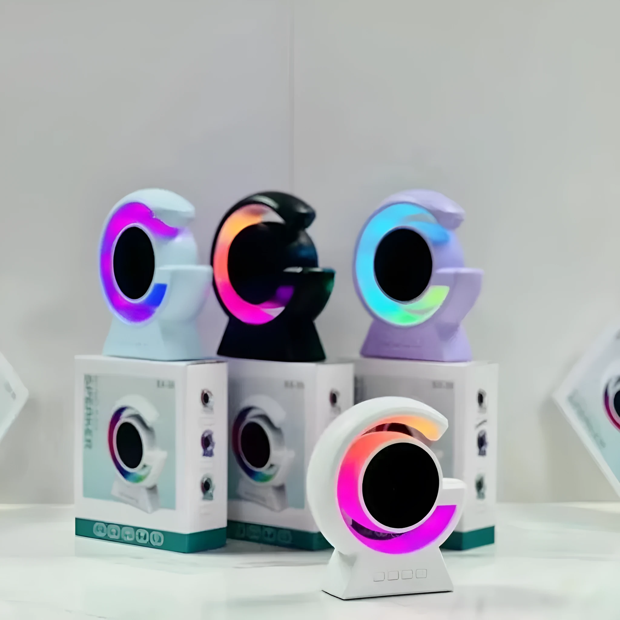 Mini Bluetooth speaker with horse running light and card slot, available in multiple colours