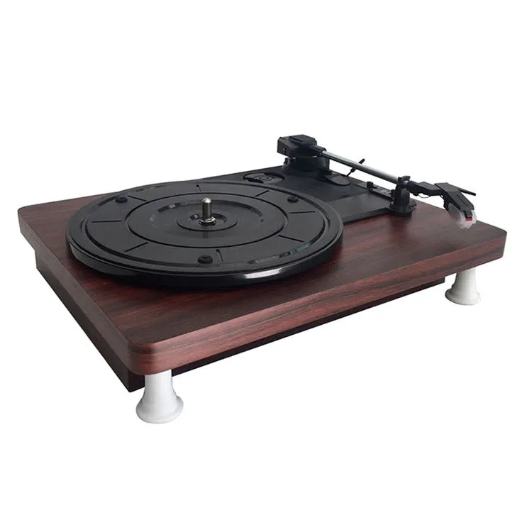Record player phonograph requires external amplifier, compact turntable 300x250x100mm with multiple plug standards