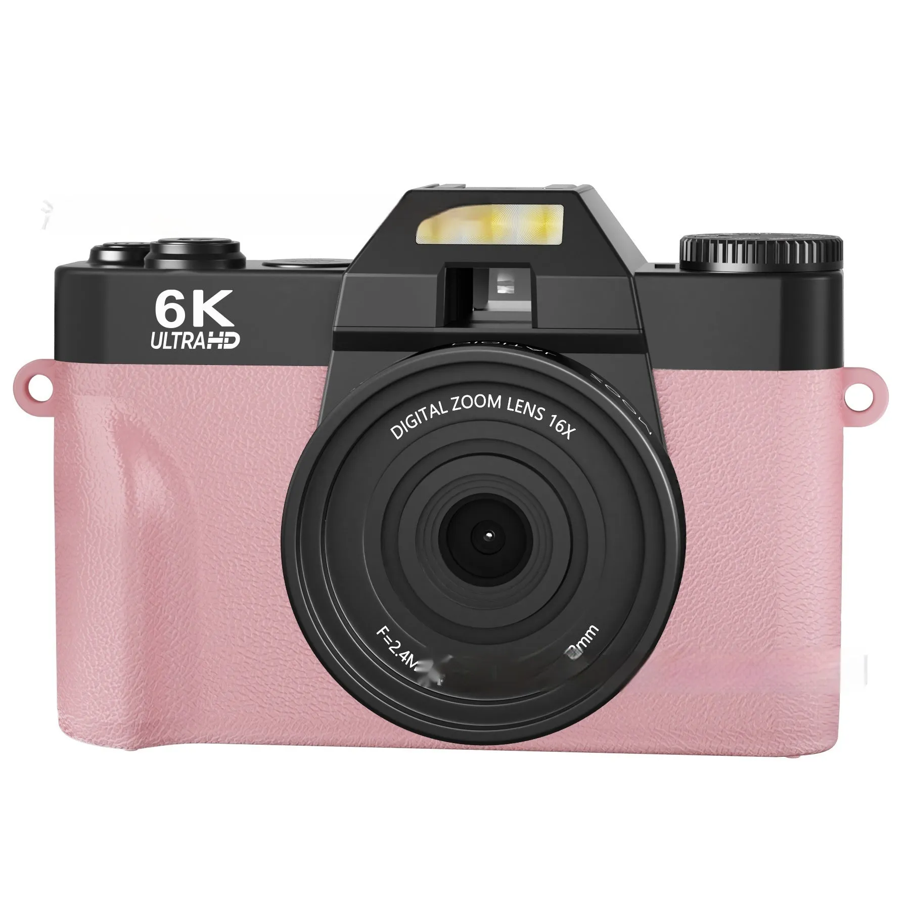 6K HD retro mirrorless camera in black with 32G card, compact design for travel photography