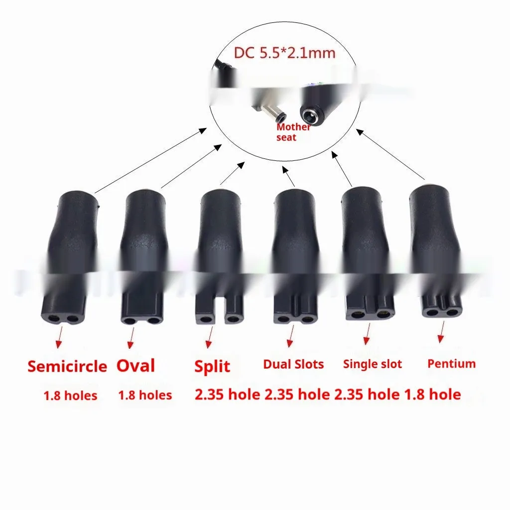 Eight-shaped two-hole USB adapter set for audio purifier and shaver with multiple colour options
