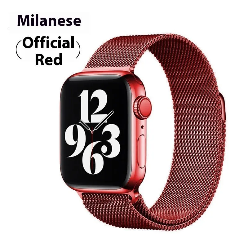 Milanis magnetic strap stainless steel metal watch band for Apple Watch in silver finish with magnetic clasp